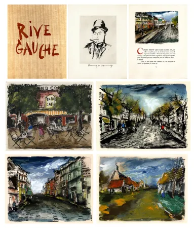 Illustrated Book Vlaminck - RIVE GAUCHE. Quartier latin - Plaisance - Montparnasse - Les Quais - Saint-Germain-des-Prés. Exemplaire avec suite et gravure aquarellée par Vlaminck.