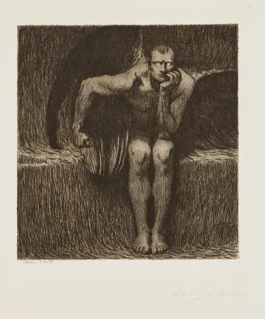Etching And Aquatint Von Stuck - Luzifer