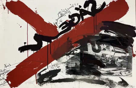 Lithograph Vostell - Le Cri V