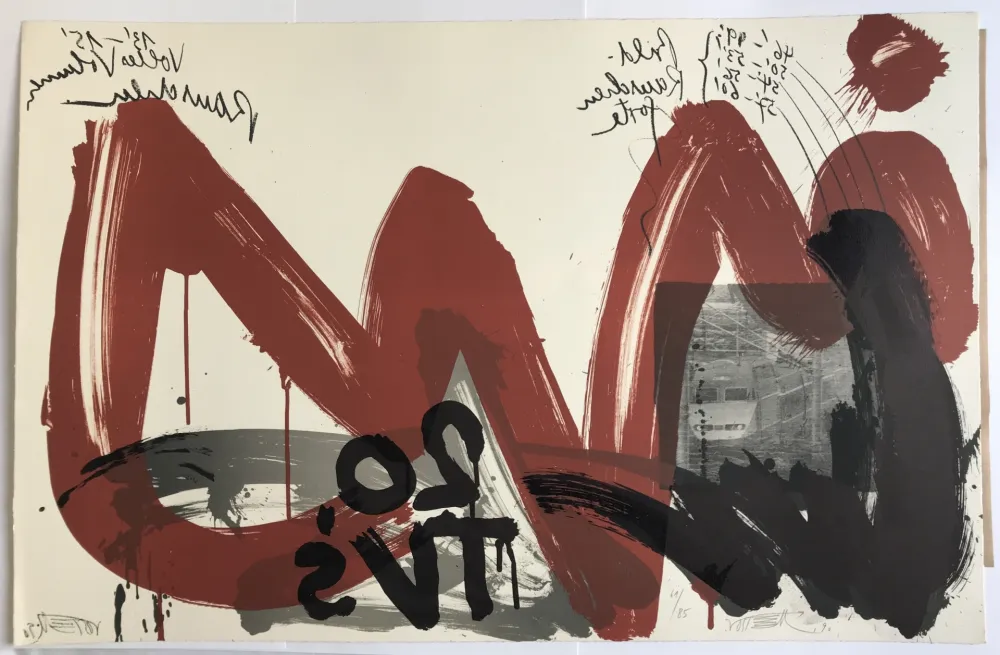 Lithograph Vostell -  Sans titre (Le cri 1)