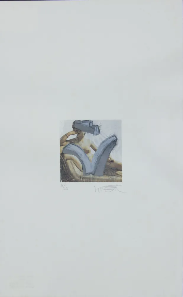Lithograph Vostell - SENZA TITOLO