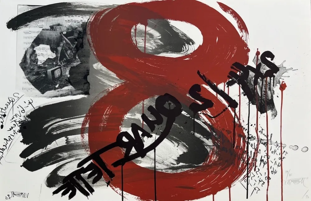 Lithograph Vostell - The Scream : Quartet