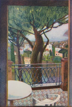 Aquatint Votteler - Südliche Terrasse