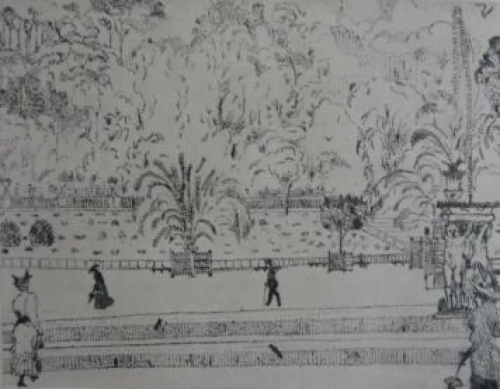 Etching Vrieslander - Jardin du Luxembourg