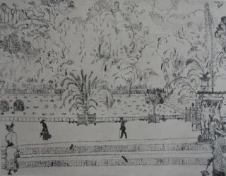 Etching Vrieslander - Jardin du Luxembourg