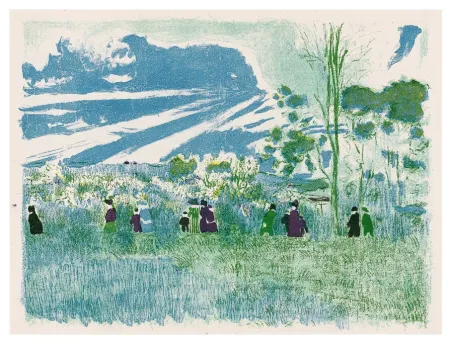Lithograph Vuillard - Paysage et intérieur 2