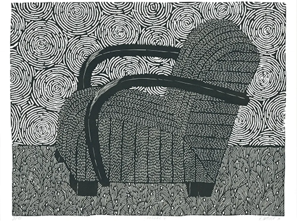 Linocut Wahle - Sessel 4
