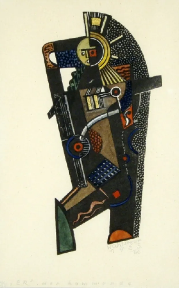 Linocut Wahlstedt - Er, der Kommende (The one to come)