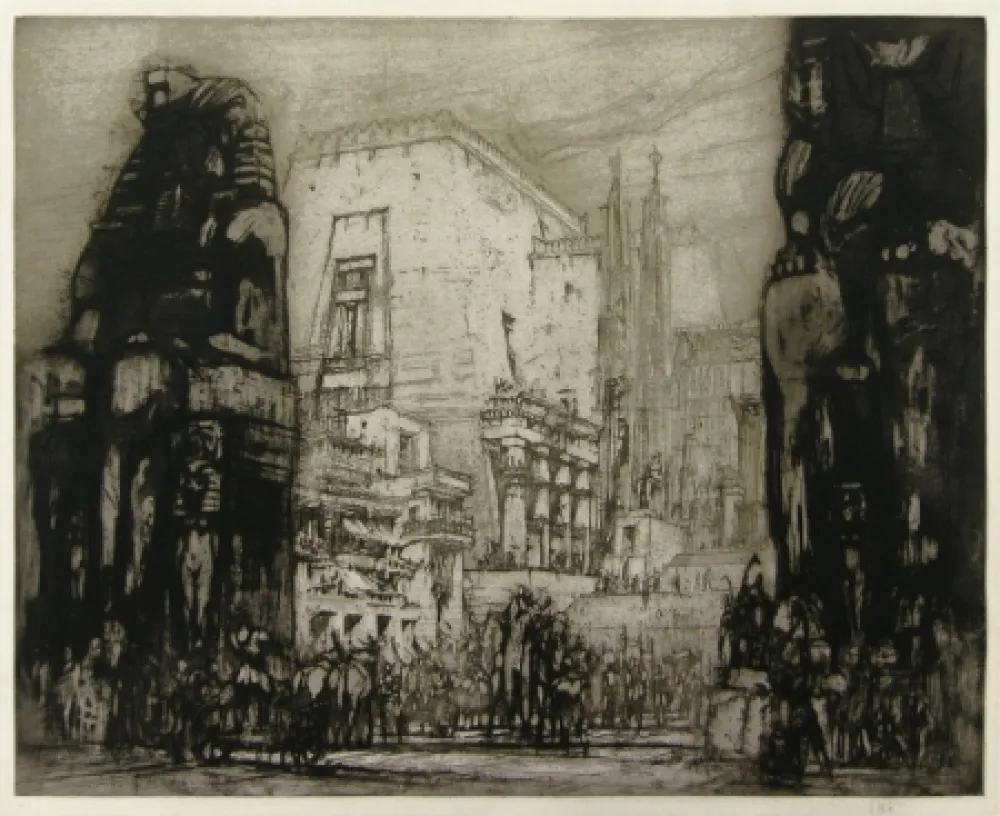 Engraving Walcot - At Thebes