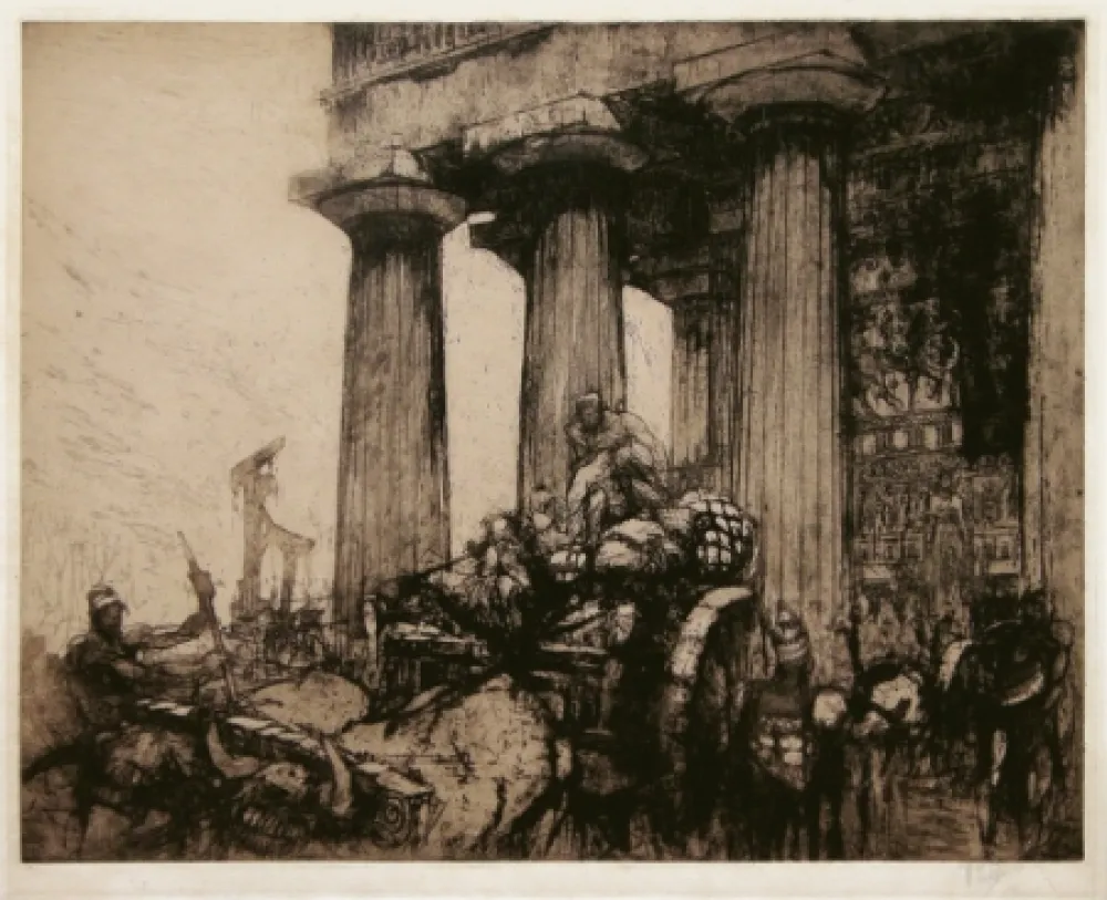 Etching Walcot - Sack of a Sicilian Temple