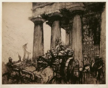 Etching Walcot - Sack of a Sicilian Temple