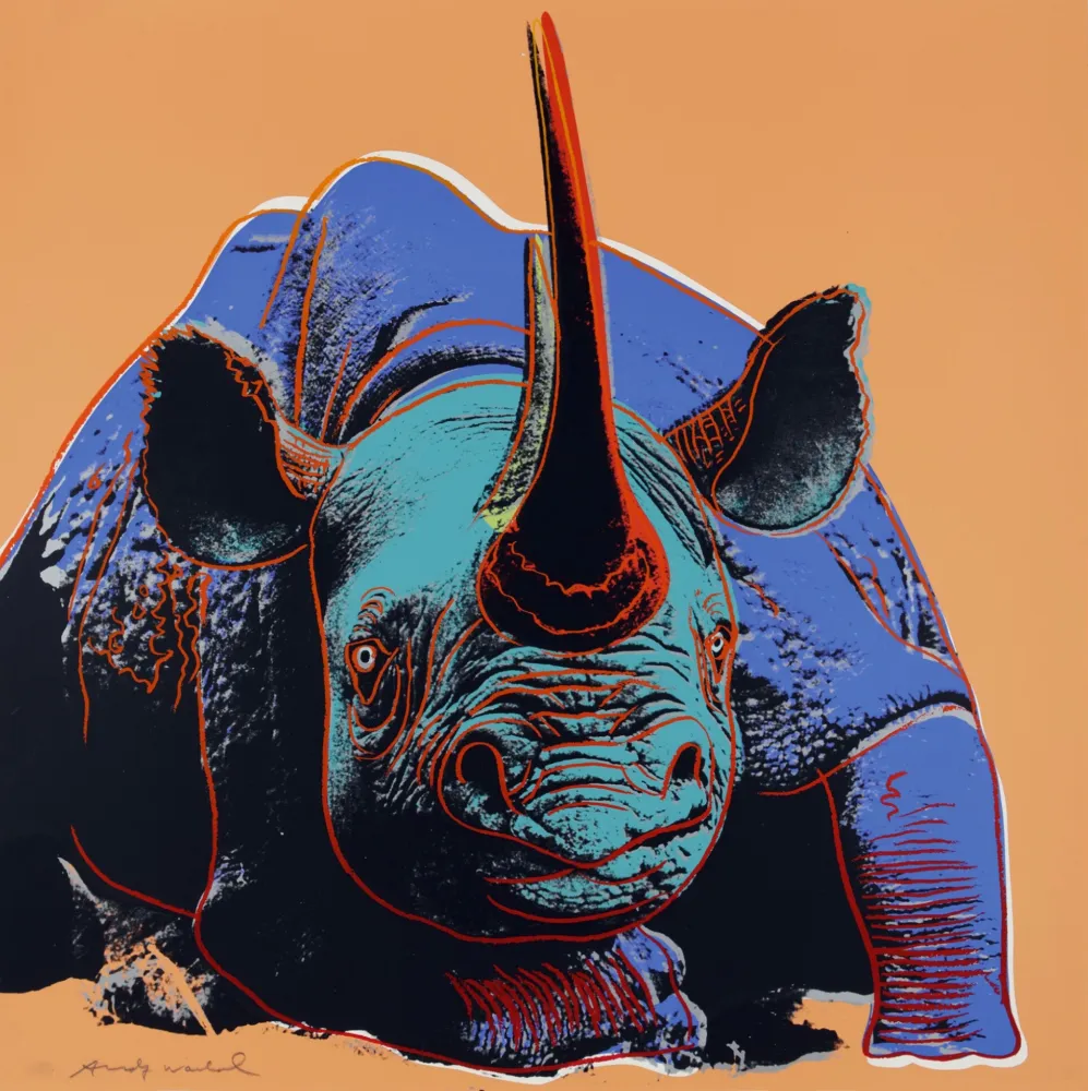 Screenprint Warhol - Black Rhinoceros (FS II.301)
