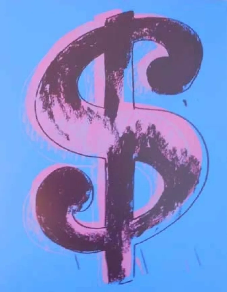 Screenprint Warhol - Blue Dollar