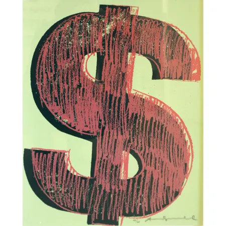 Screenprint Warhol - Dollar Sign, Red (FS II.274)