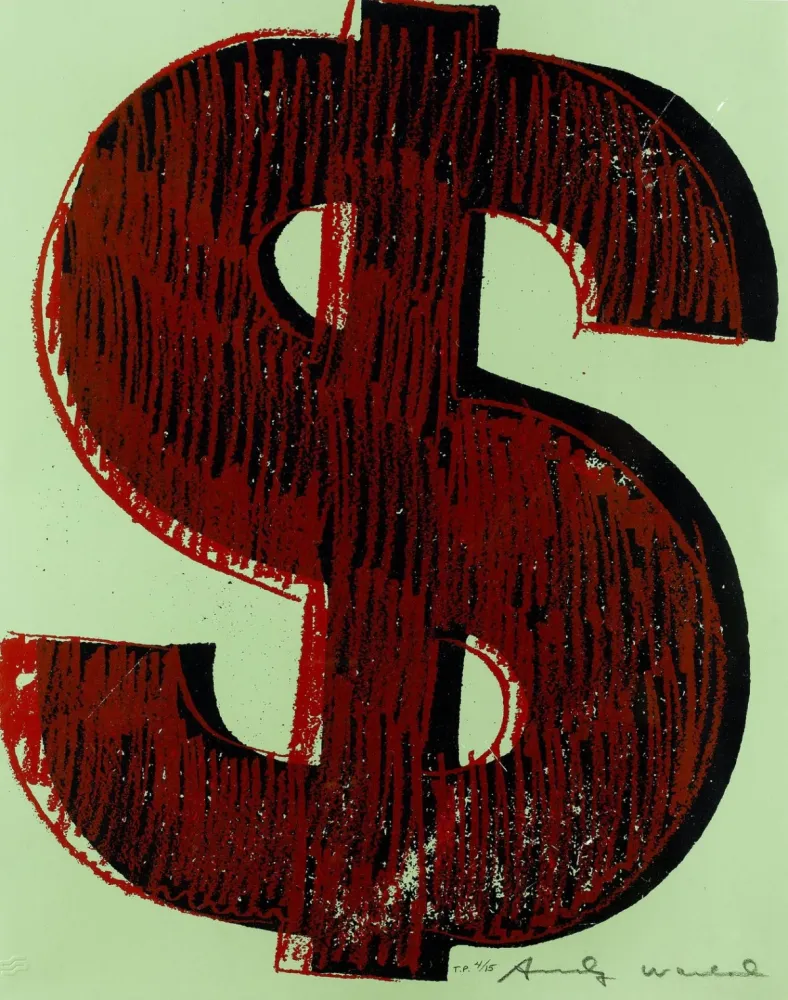 Screenprint Warhol - Dollar Sign, Red (FS II.274)