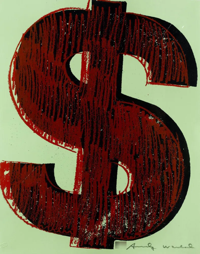 Screenprint Warhol - Dollar Sign, Red (FS II.274)