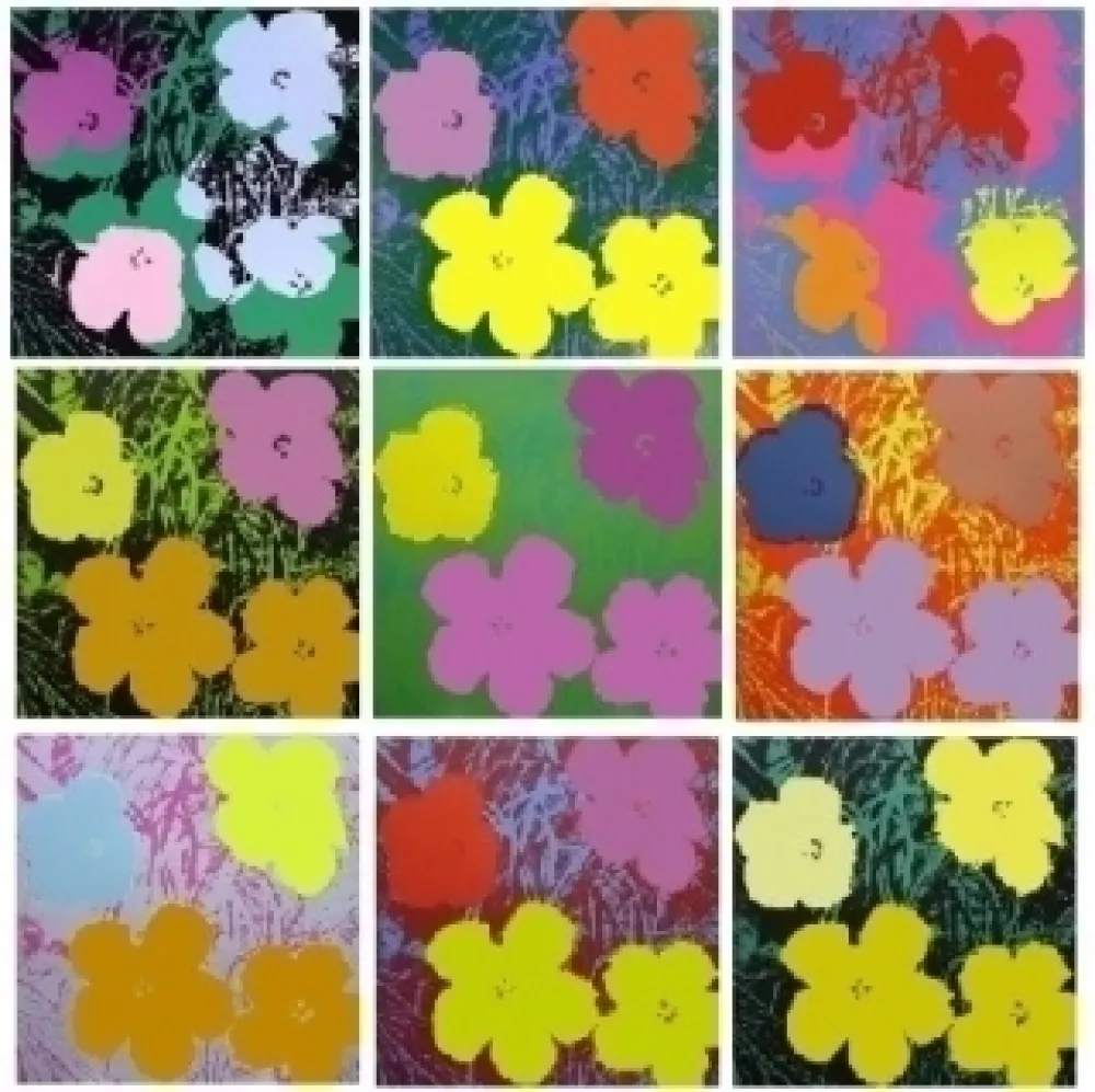 Screenprint Warhol - Flowers - 10 silkscreens