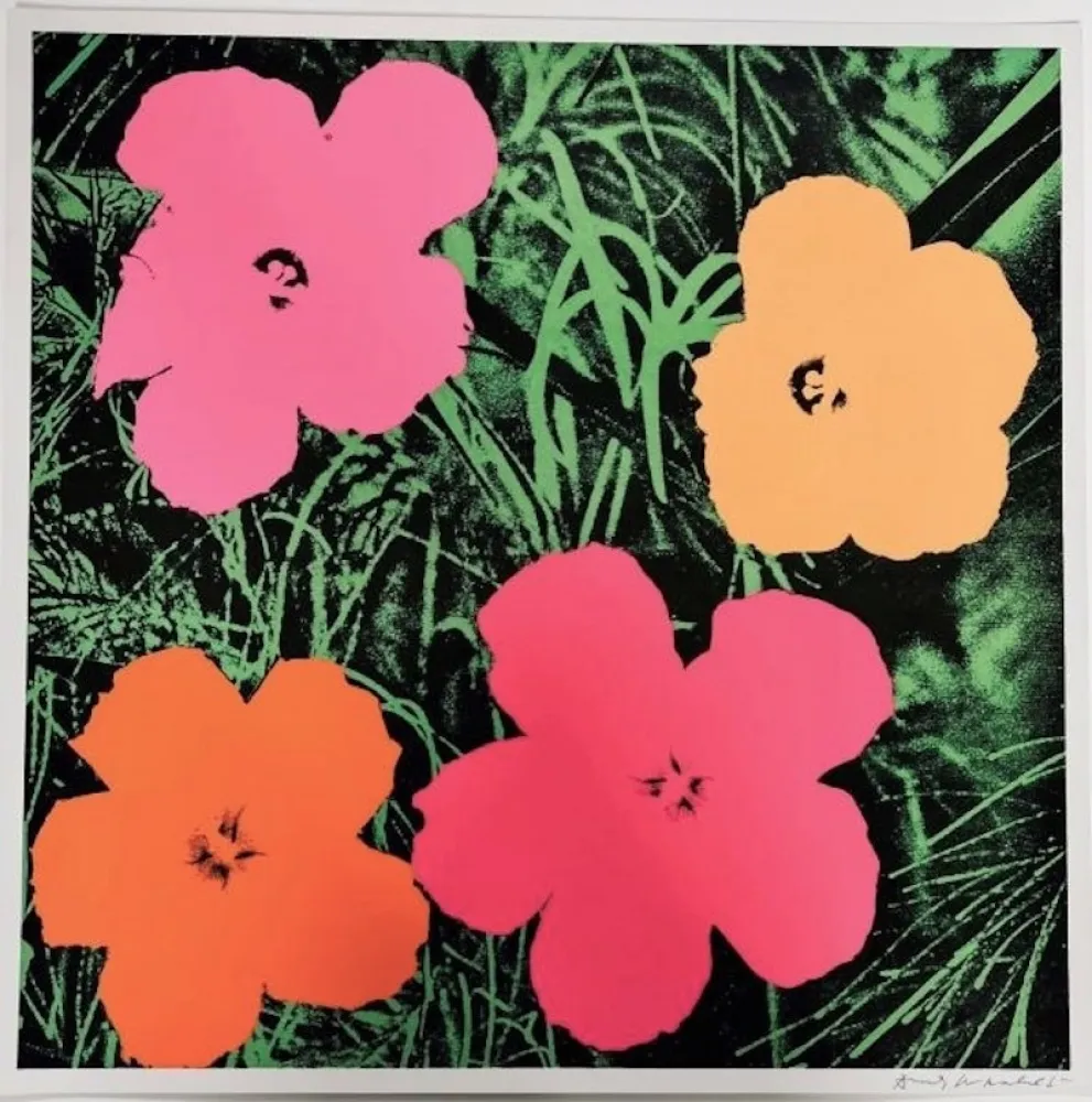 Lithograph Warhol - Flowers