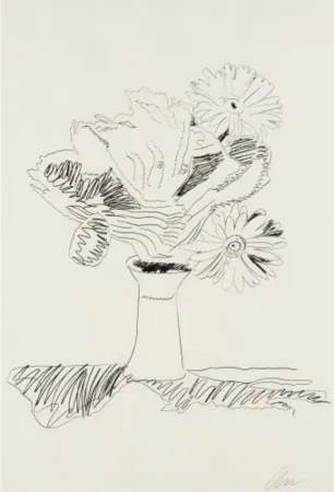 Screenprint Warhol - Flowers (Black and White)