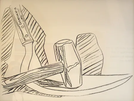 Screenprint Warhol - Hammer and Sickle 162 (Black and White) Unique