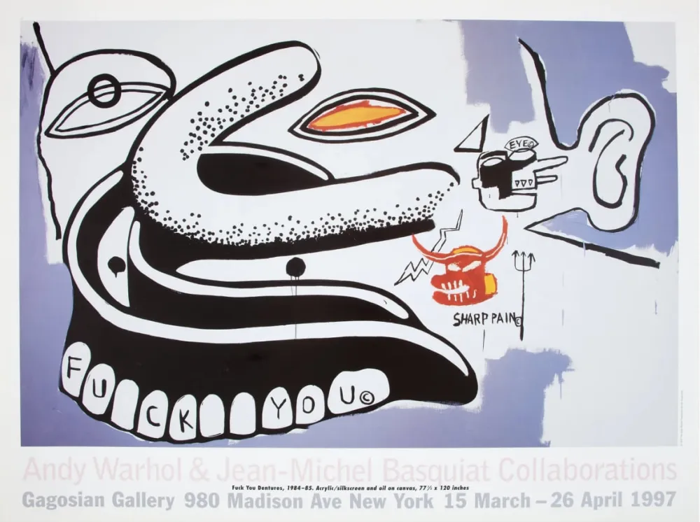 Poster Warhol - Jean-Michel Basquiat - Fuck You Dentures