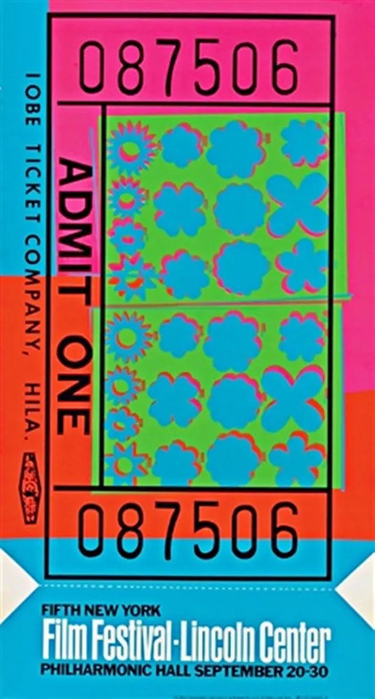 Screenprint Warhol - Lincoln Center Film Festival Ticket (Feldman & Schellmann II.19)