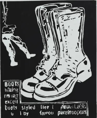 Screenprint Warhol - Paratrooper Boots Negative