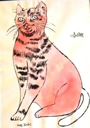 Lithograph Warhol - Sam - Pink