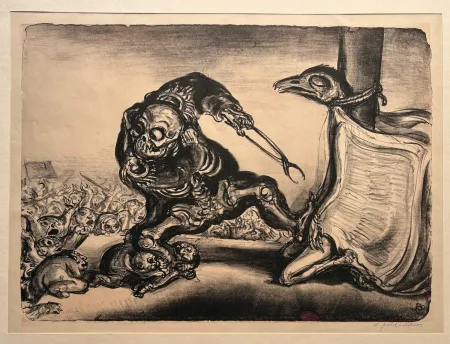 Lithograph Weber - Der Zungerzieher (oder Die Leserrevolte)