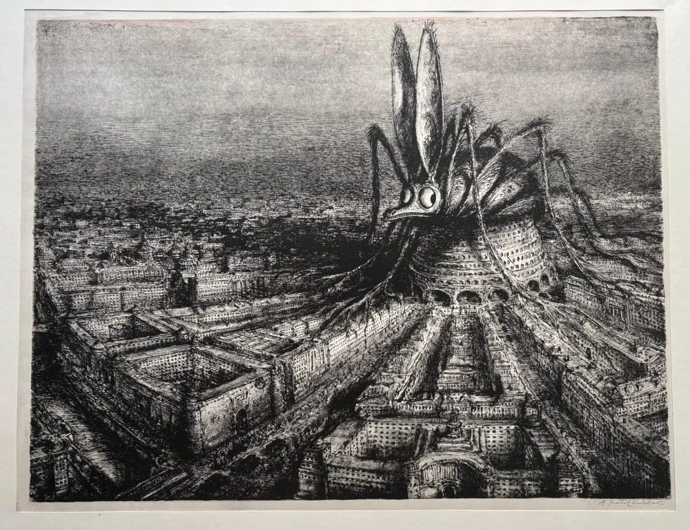 Lithograph Weber - Die Angst regiert