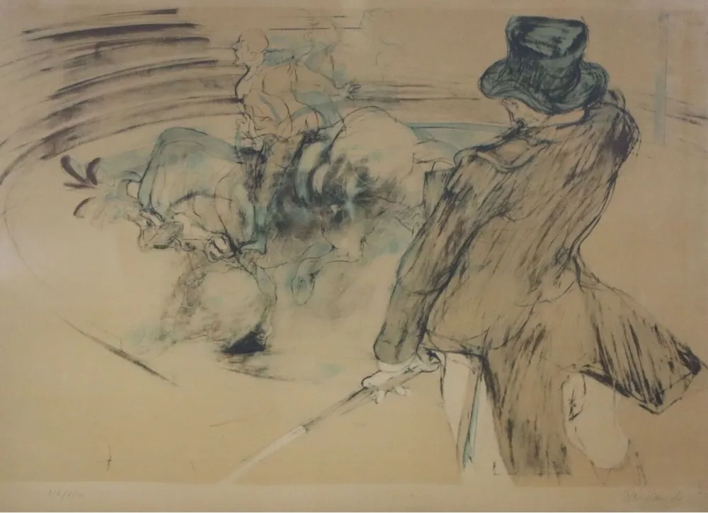 Lithograph Weisbuch - Cheval dans un cirque