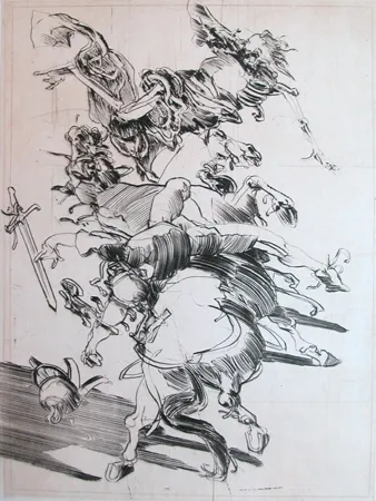 Etching Weisbuch - LA MORT ET LE CAVALIER