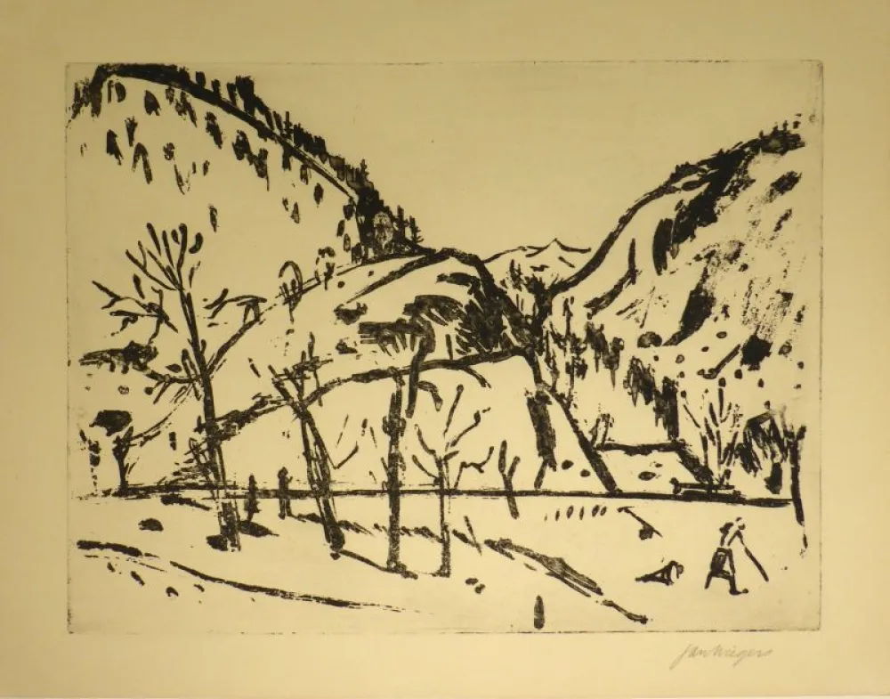Etching Wiegers  - (Berglandschaft)