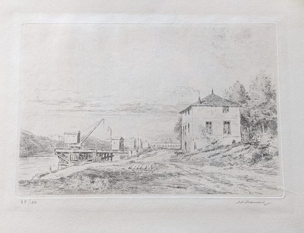 Etching Willaume - Le Quai d'Issy