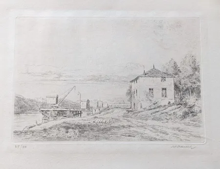 Etching Willaume - Le Quai d'Issy