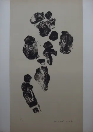 Lithograph Witold-K - Personnages sur la route