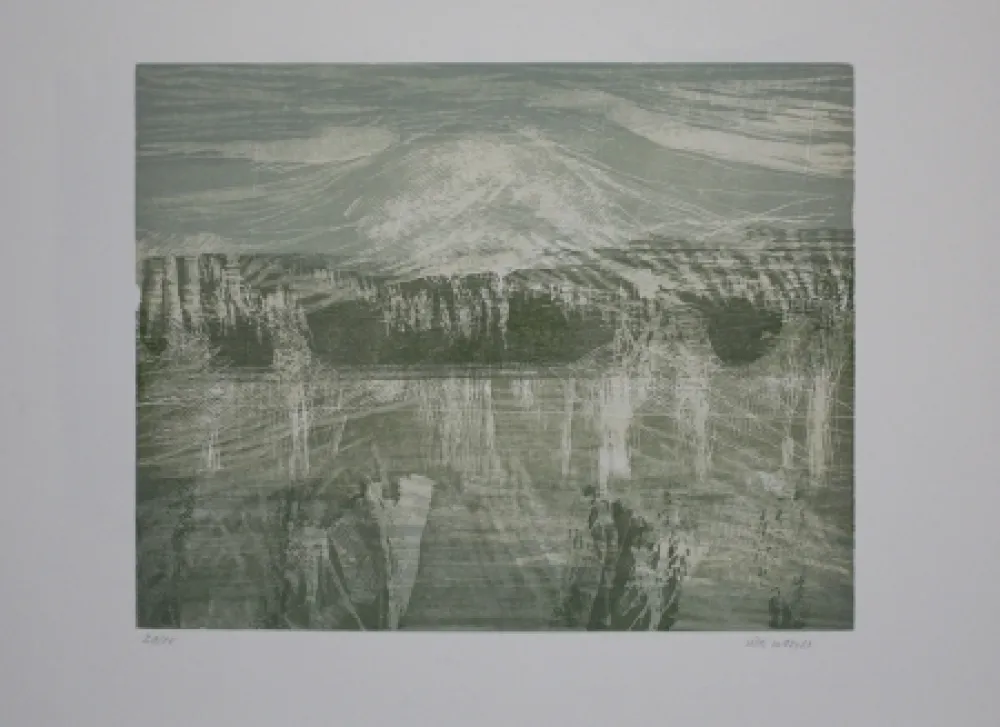 Woodcut Wolf - Landschaft