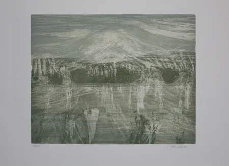 Woodcut Wolf - Landschaft