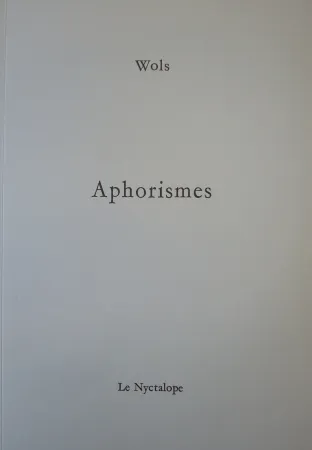 Illustrated Book Wols - Aphorismes