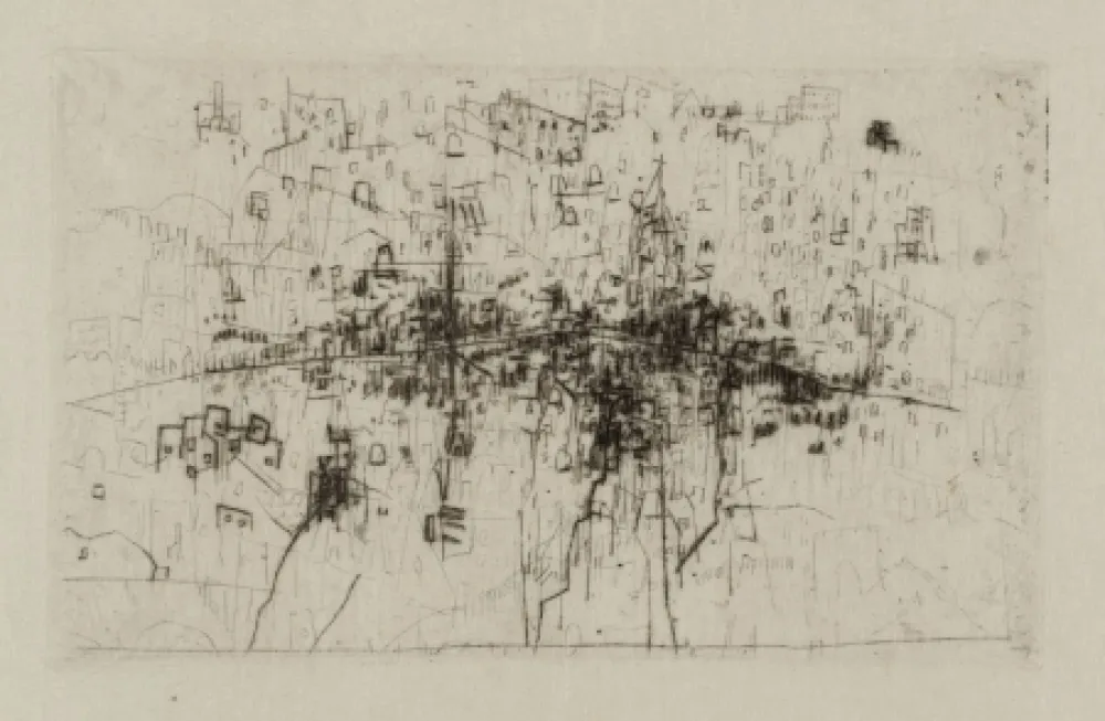 Drypoint Wols - Die stadt-quer