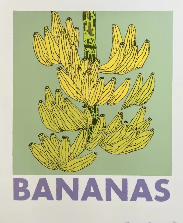 Screenprint Wood - Bananas