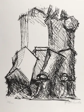 Lithograph Wotruba - Architecture, 1972 - Hand-signed