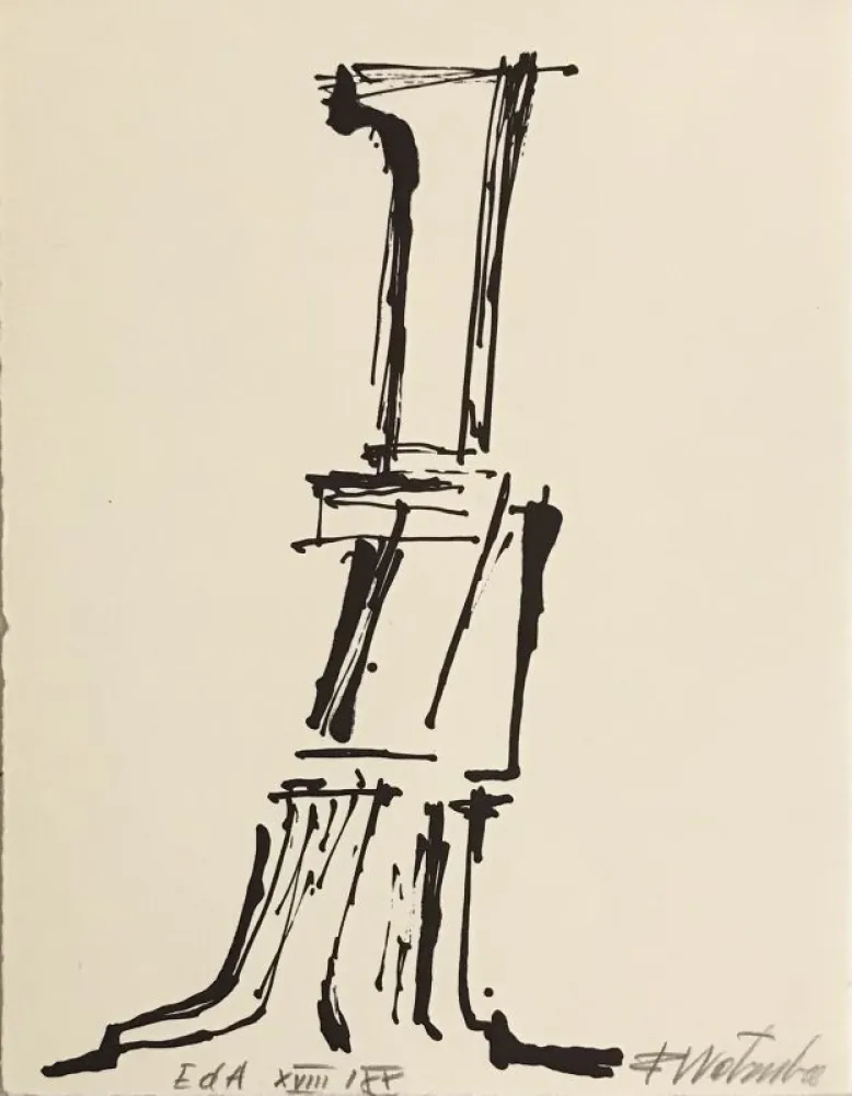 Lithograph Wotruba - Hommage à Hans Arp