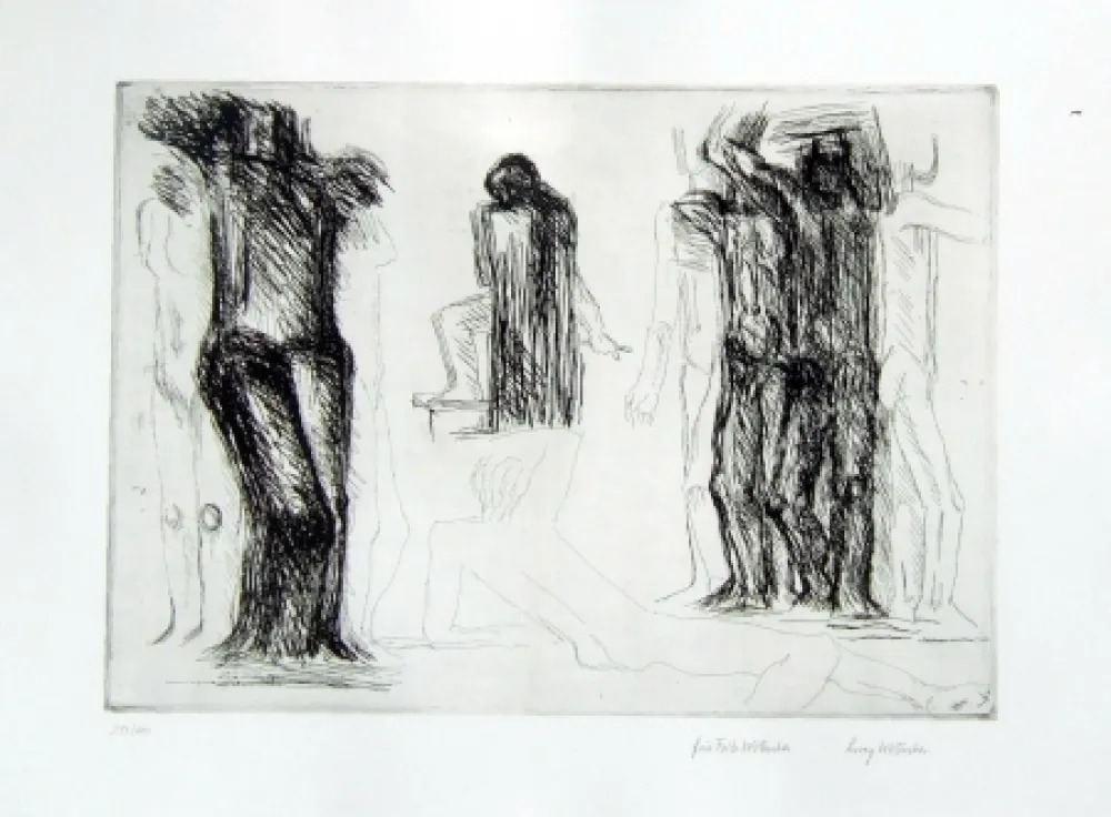 Etching Wotruba - Omaggio a Michelangelo