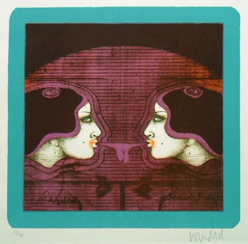 Lithograph Wunderlich - Bubble Gum