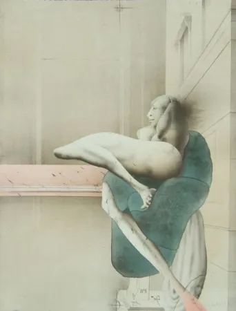 Lithograph Wunderlich - Omaggio a Michelangelo