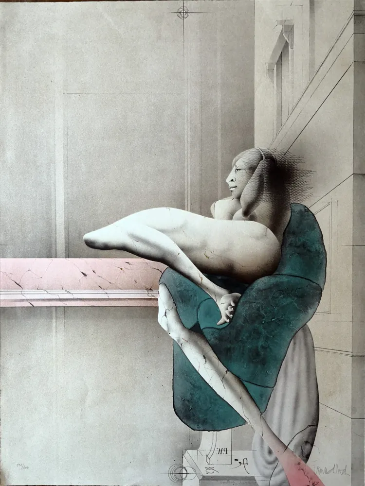 Lithograph Wunderlich - Omaggio a Michelangelo