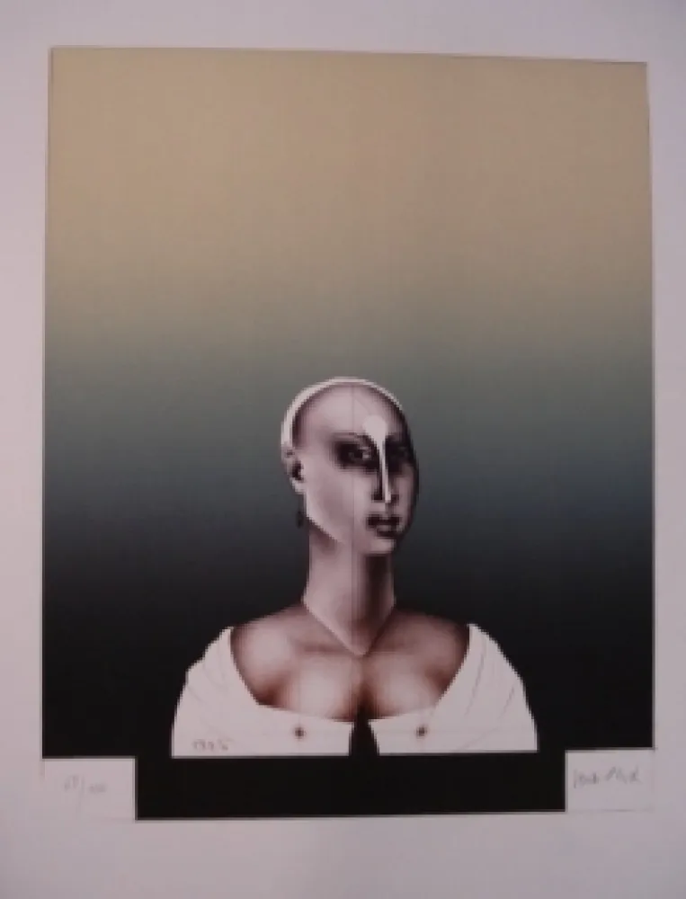 Lithograph Wunderlich - Portrait d'une dame