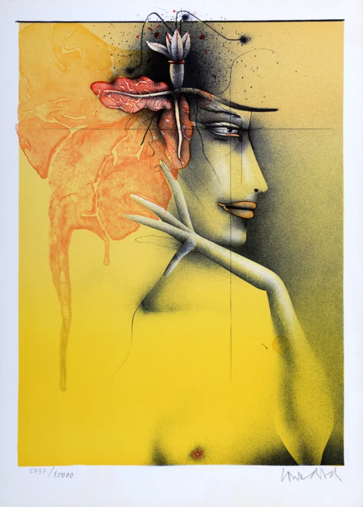 Lithograph Wunderlich - Tête de femme, 1982 - Hand-signed
