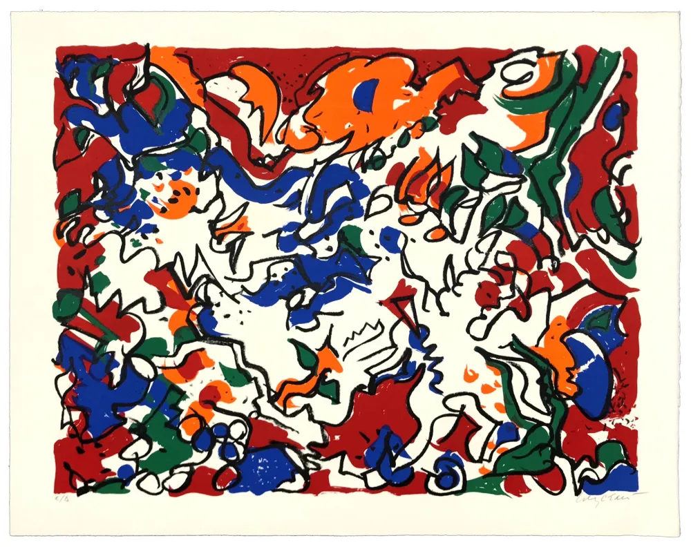 Lithograph Wyckaert - Carnaval Barbare